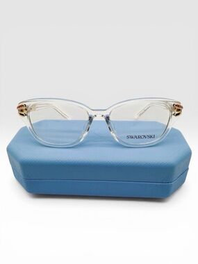 Swarovski SK2032 Eyeglasses Frames Transparent Crystal Demo Lenses 54mm NEW